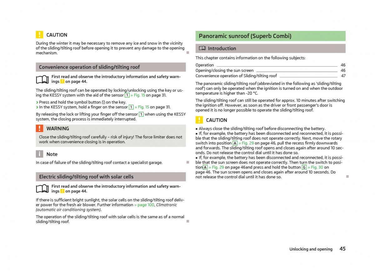 Skoda Superb II 2 owners manual / page 47