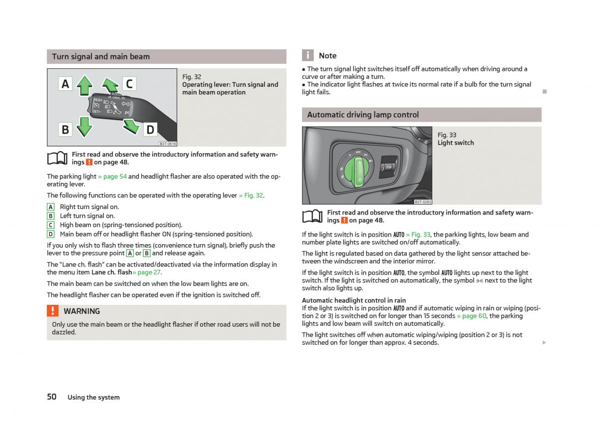 Skoda Superb II 2 owners manual / page 52