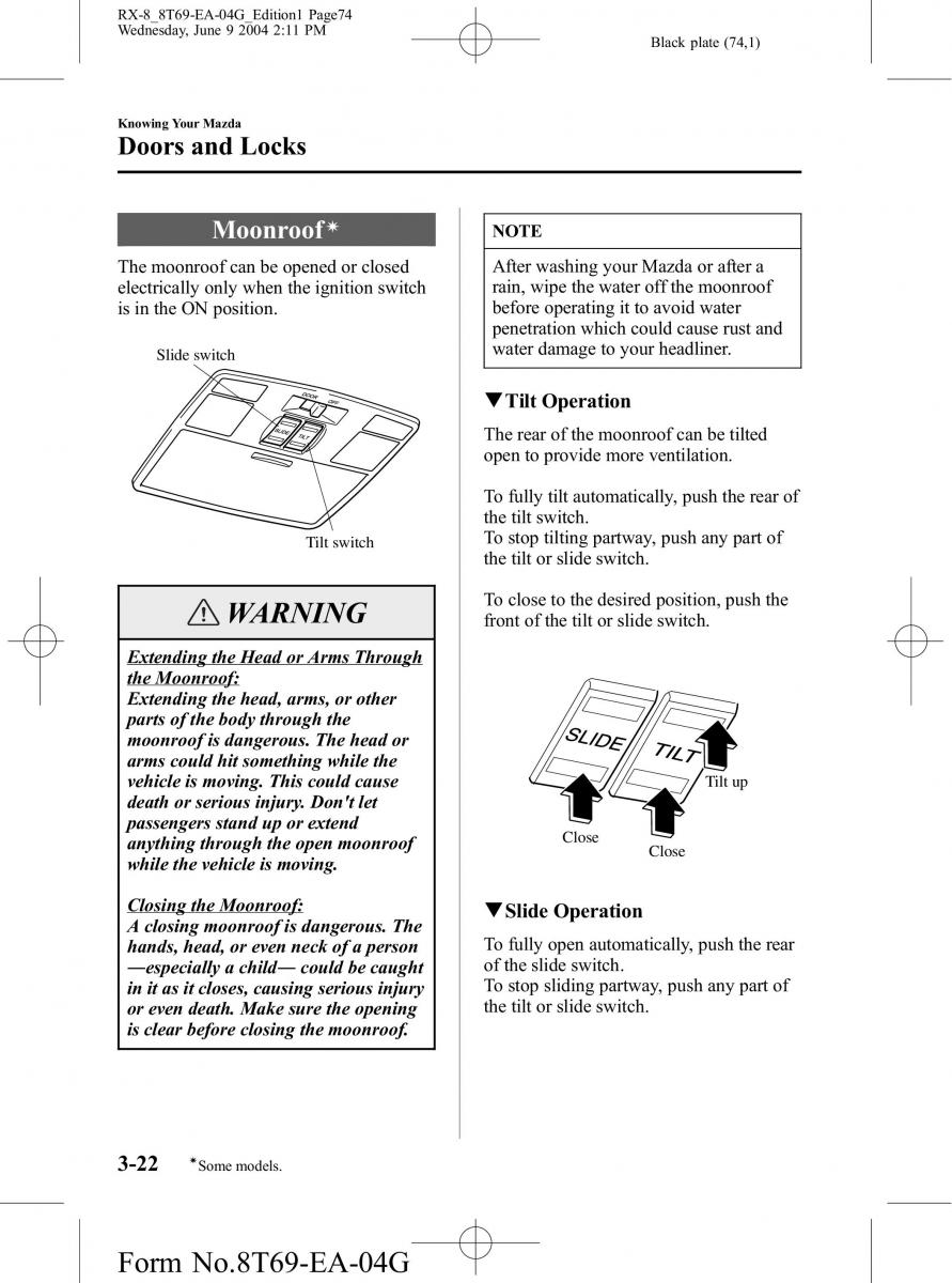 Mazda RX 8 owners manual / page 74