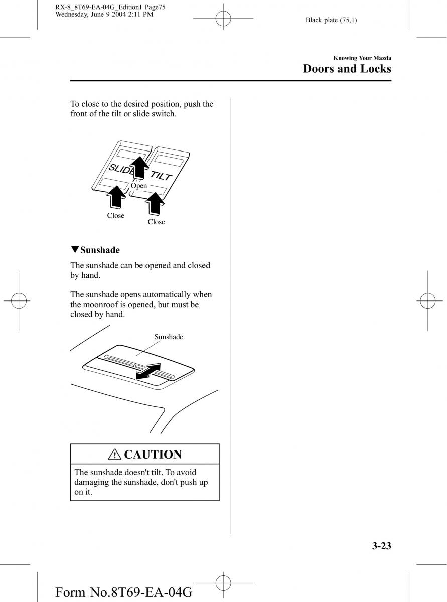 Mazda RX 8 owners manual / page 75