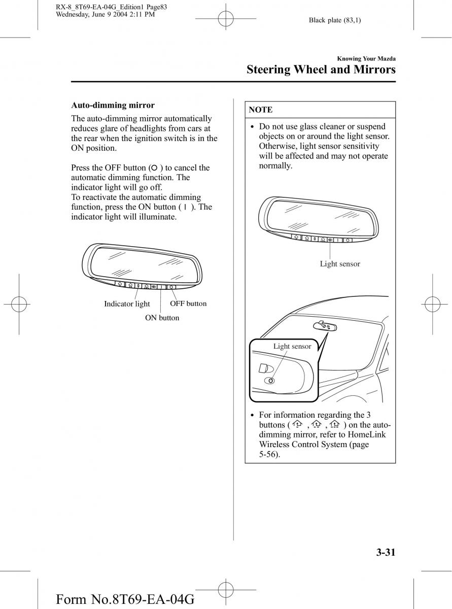 Mazda RX 8 owners manual / page 83