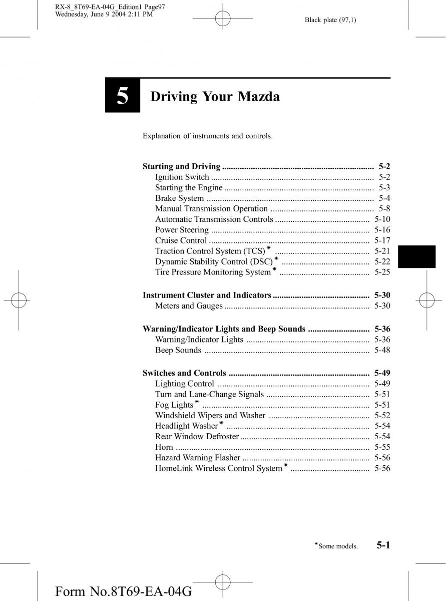 Mazda RX 8 owners manual / page 97