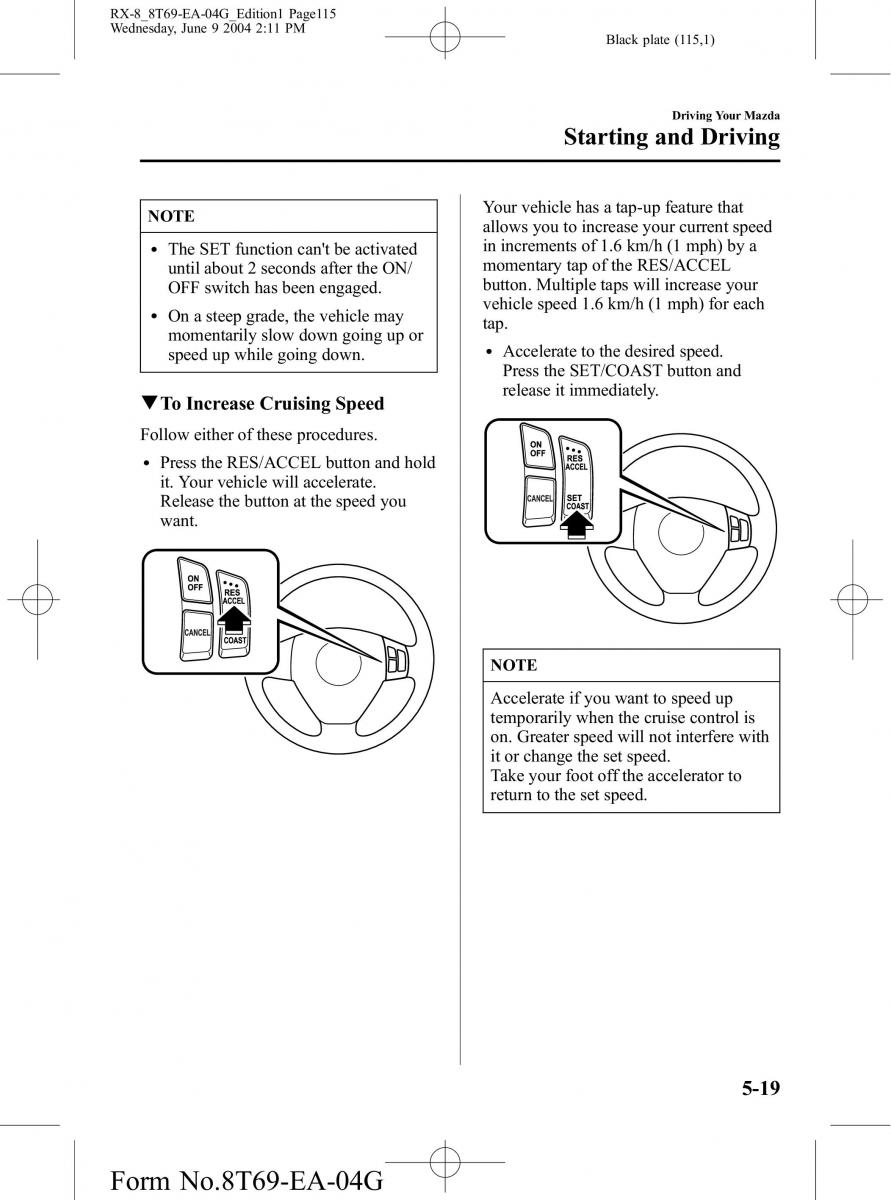 Mazda RX 8 owners manual / page 115