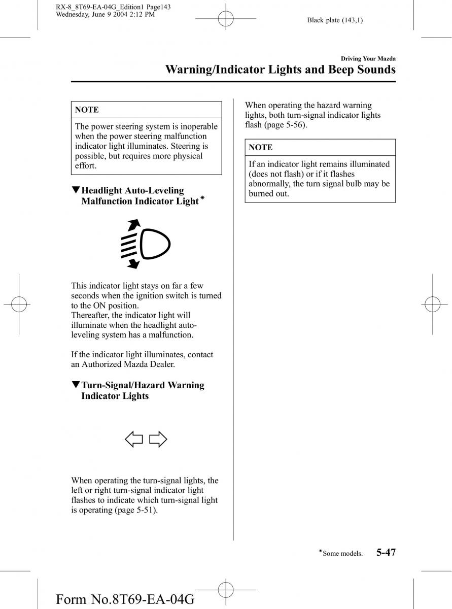 Mazda RX 8 owners manual / page 143