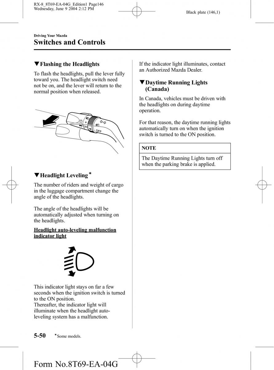 Mazda RX 8 owners manual / page 146