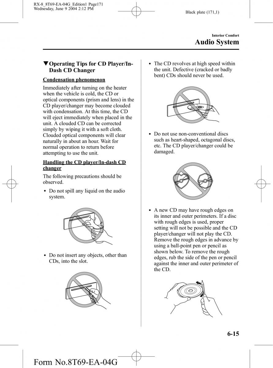 Mazda RX 8 owners manual / page 171