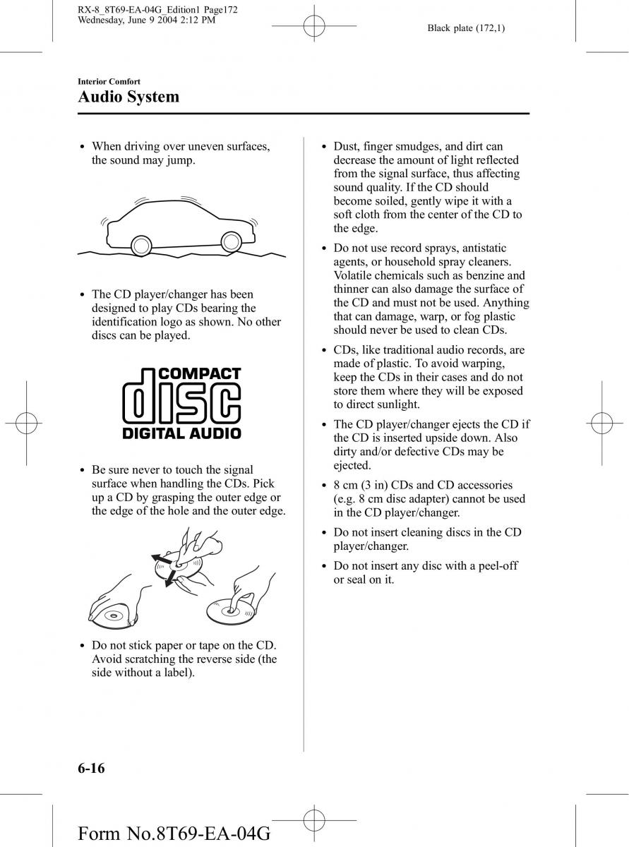 Mazda RX 8 owners manual / page 172