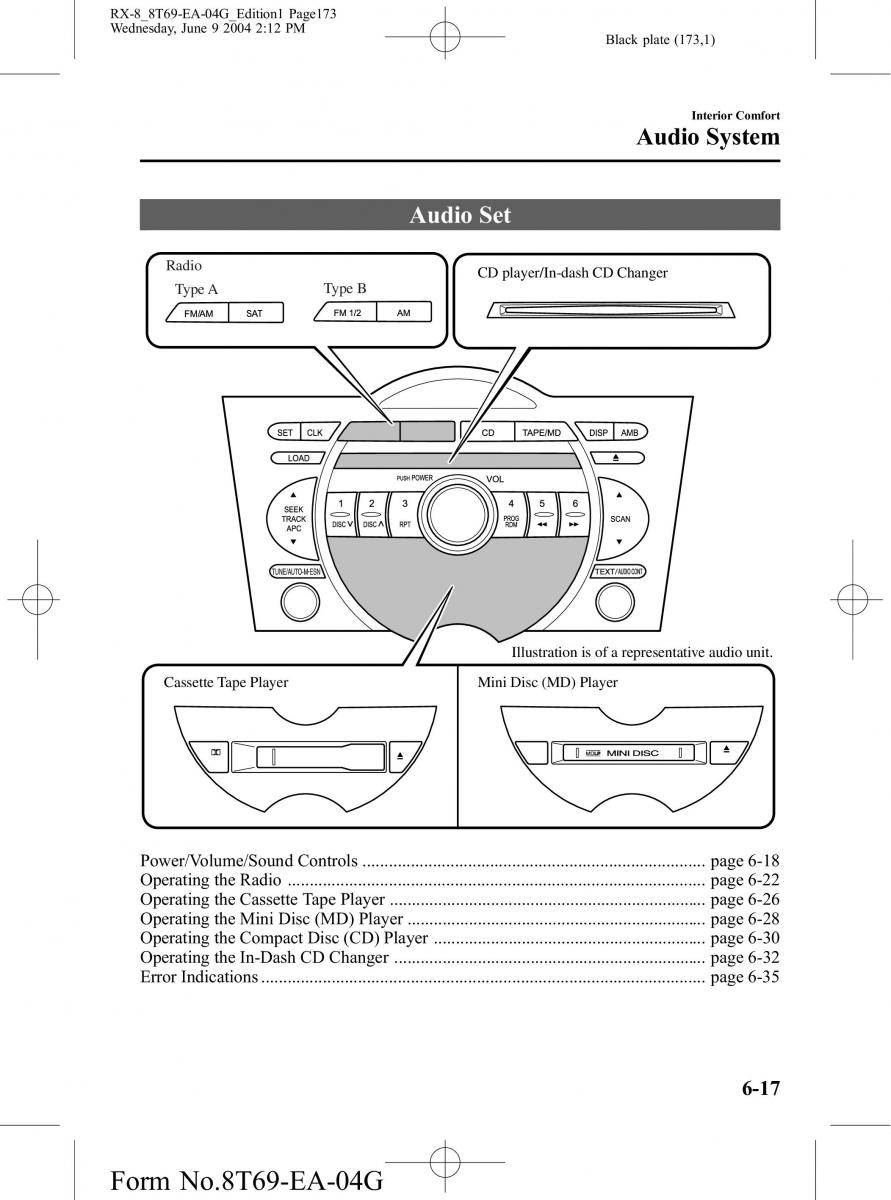 Mazda RX 8 owners manual / page 173