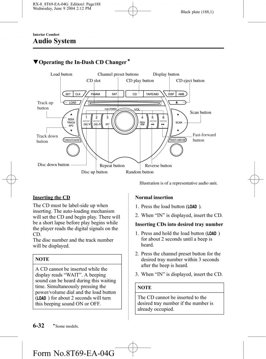 Mazda RX 8 owners manual / page 188