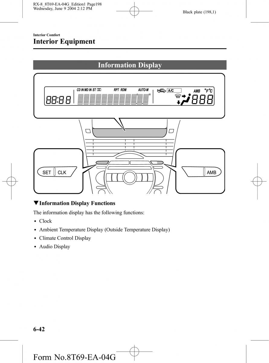 Mazda RX 8 owners manual / page 198