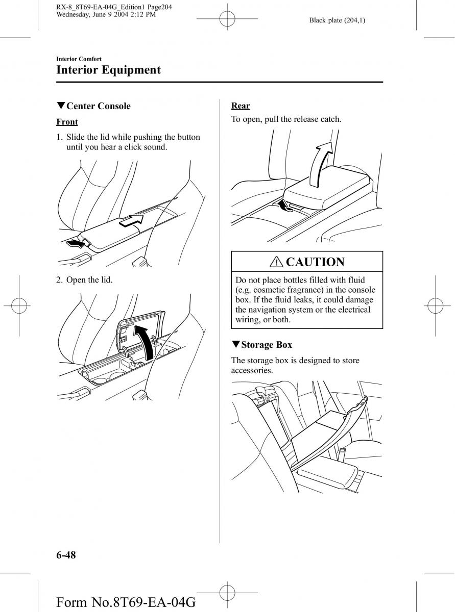 Mazda RX 8 owners manual / page 204