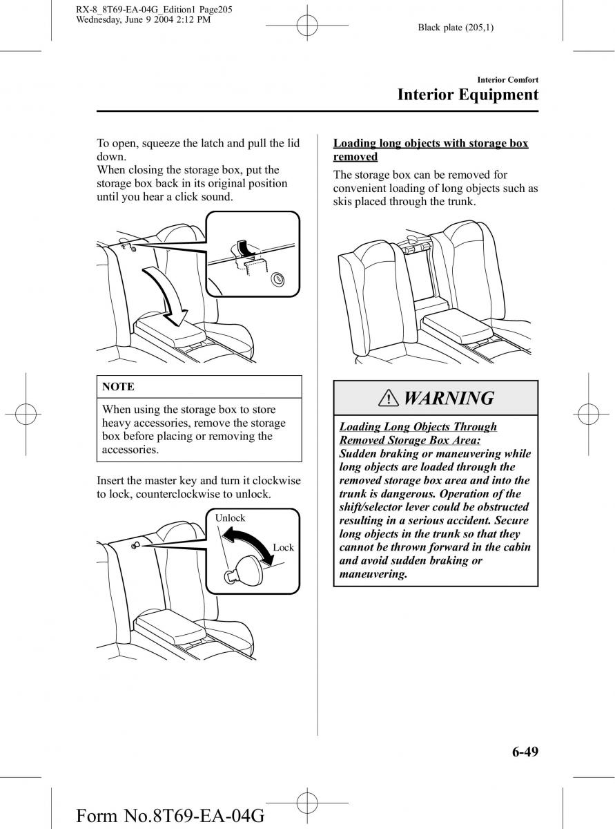 Mazda RX 8 owners manual / page 205