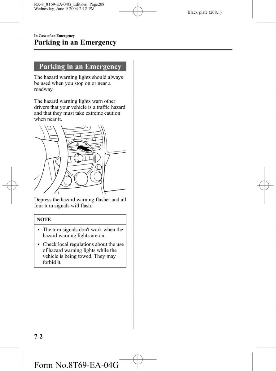 Mazda RX 8 owners manual / page 208