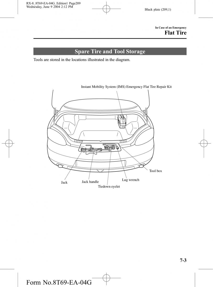 Mazda RX 8 owners manual / page 209