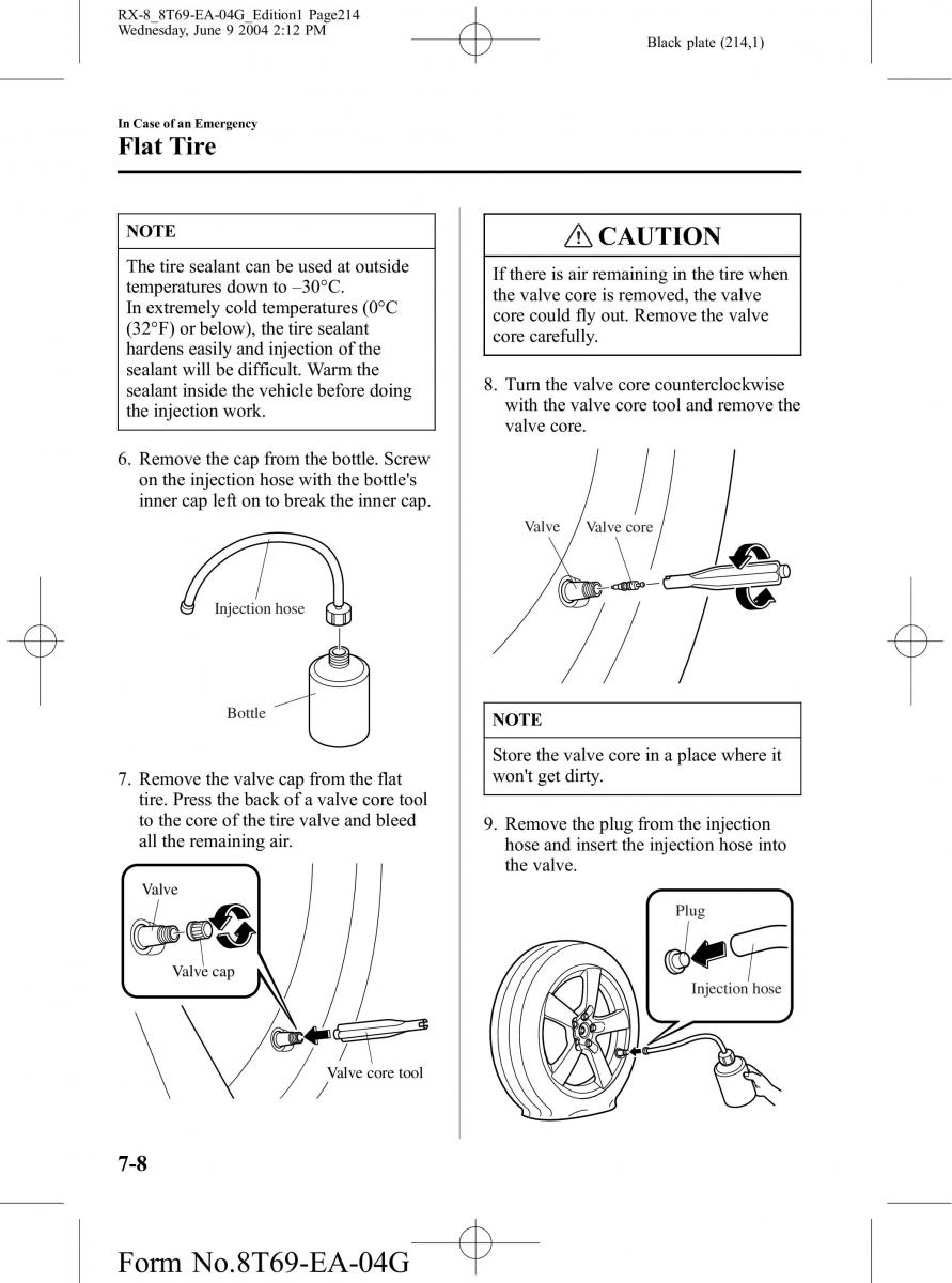 Mazda RX 8 owners manual / page 214