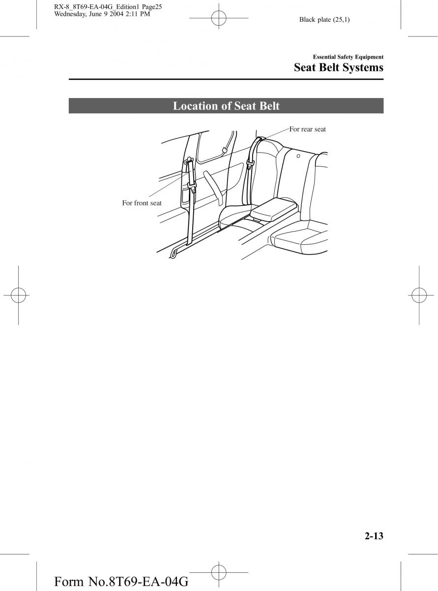 Mazda RX 8 owners manual / page 25