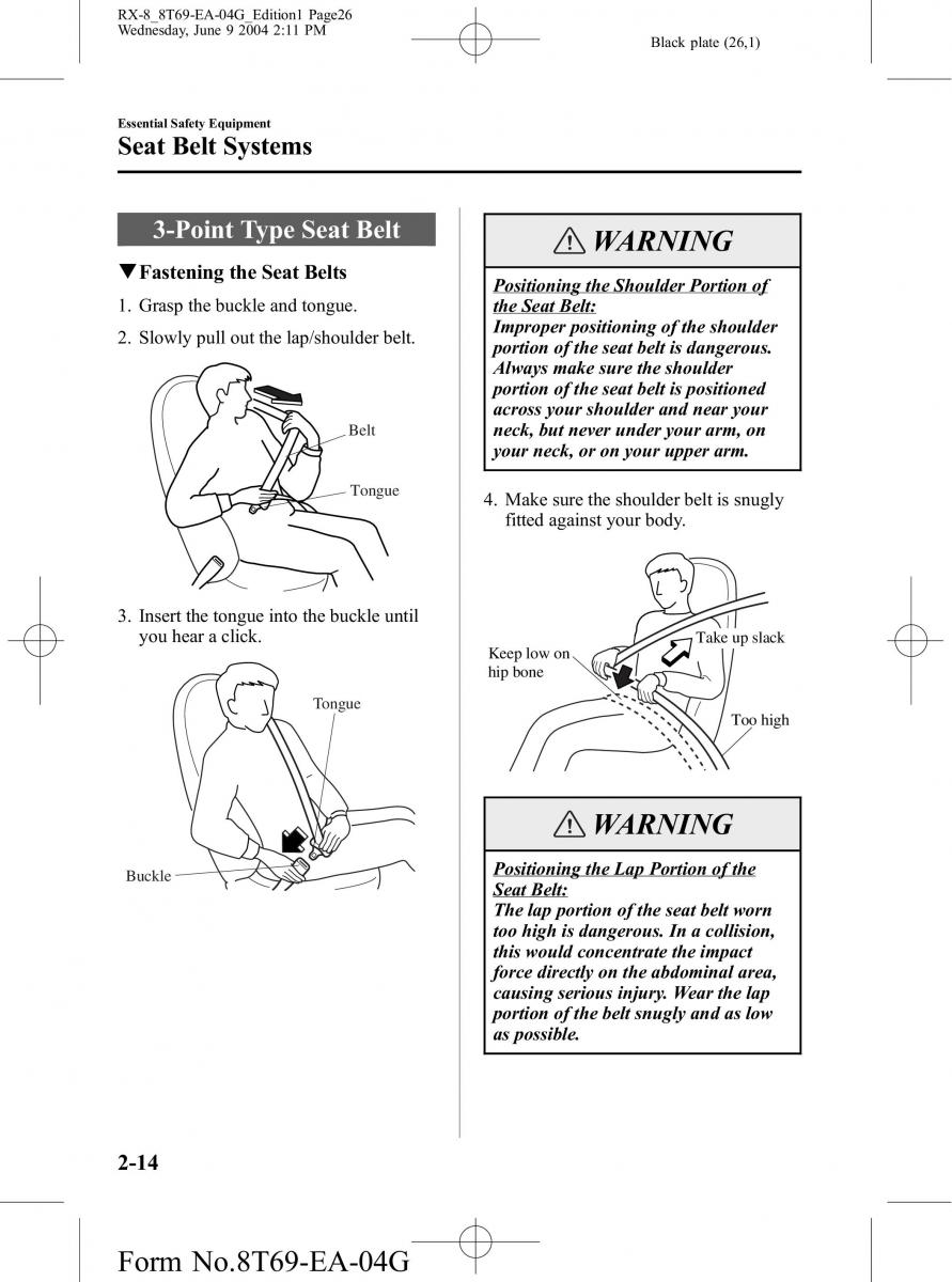 Mazda RX 8 owners manual / page 26