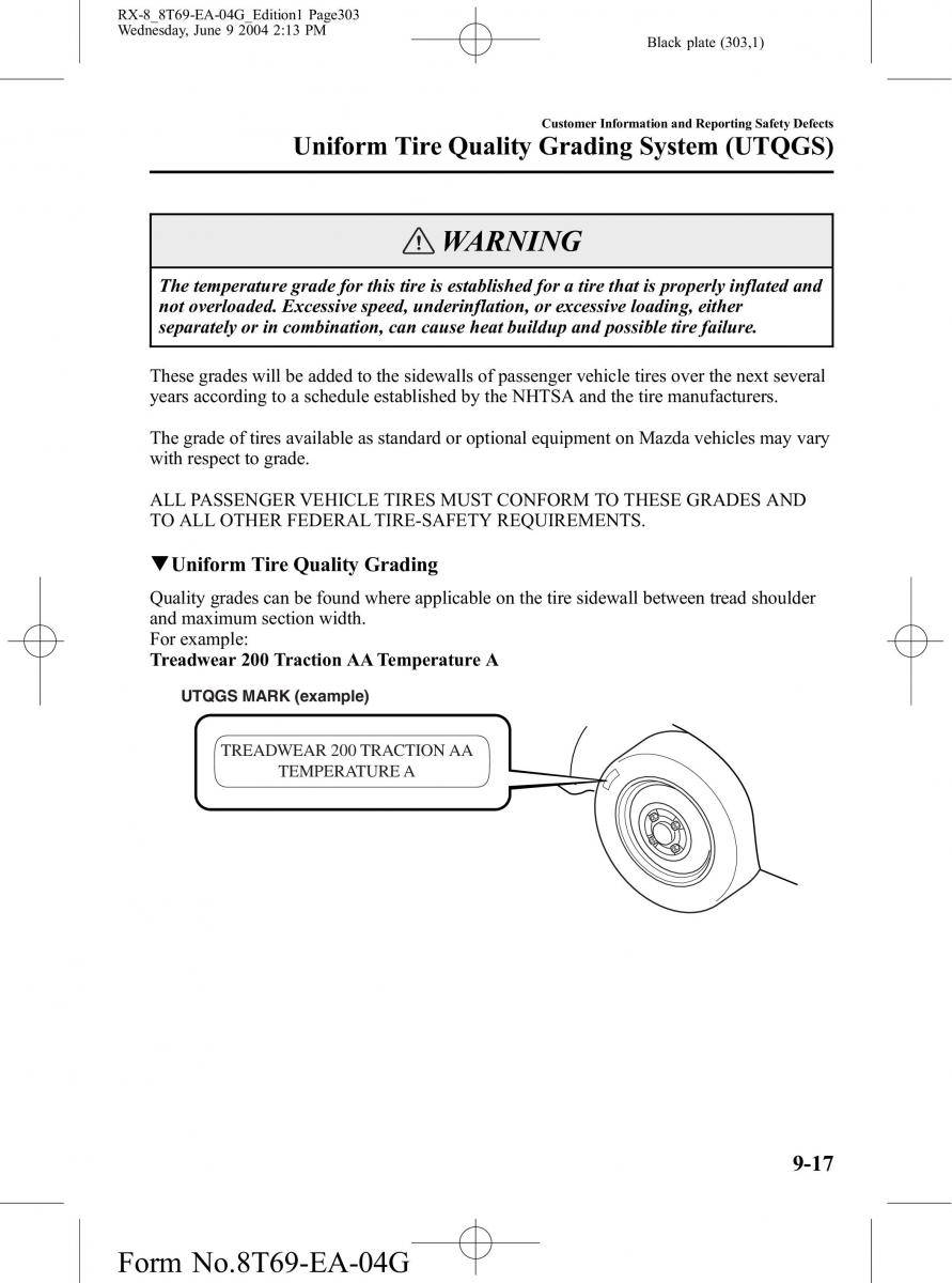 Mazda RX 8 owners manual / page 303