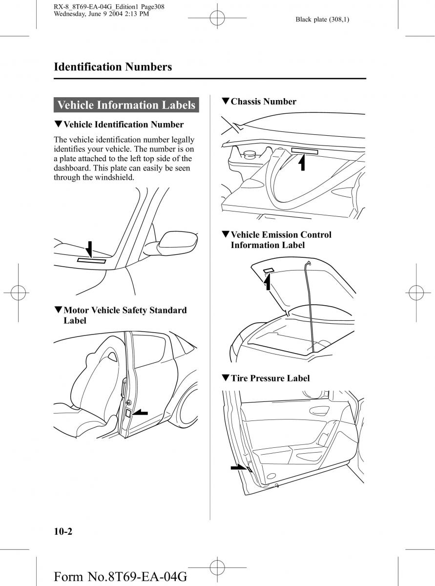 Mazda RX 8 owners manual / page 308