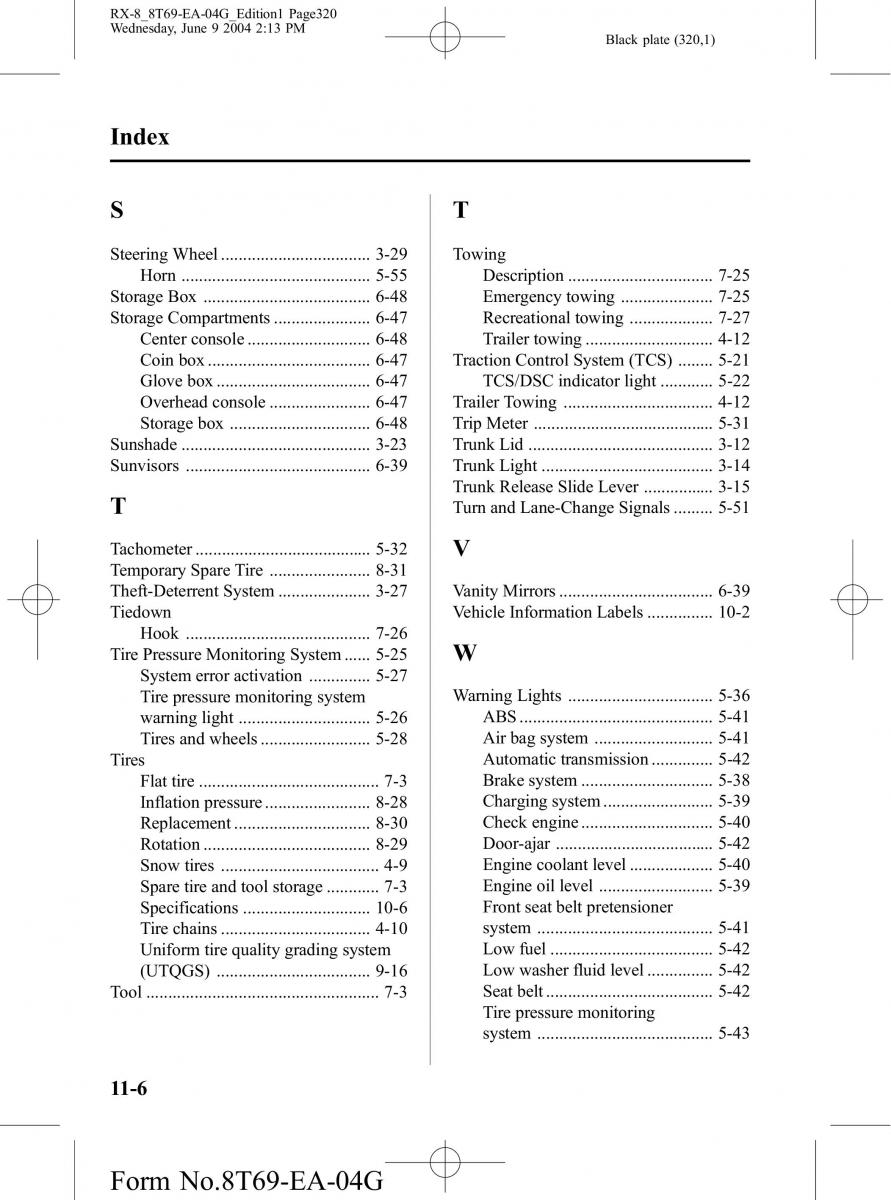 Mazda RX 8 owners manual / page 320