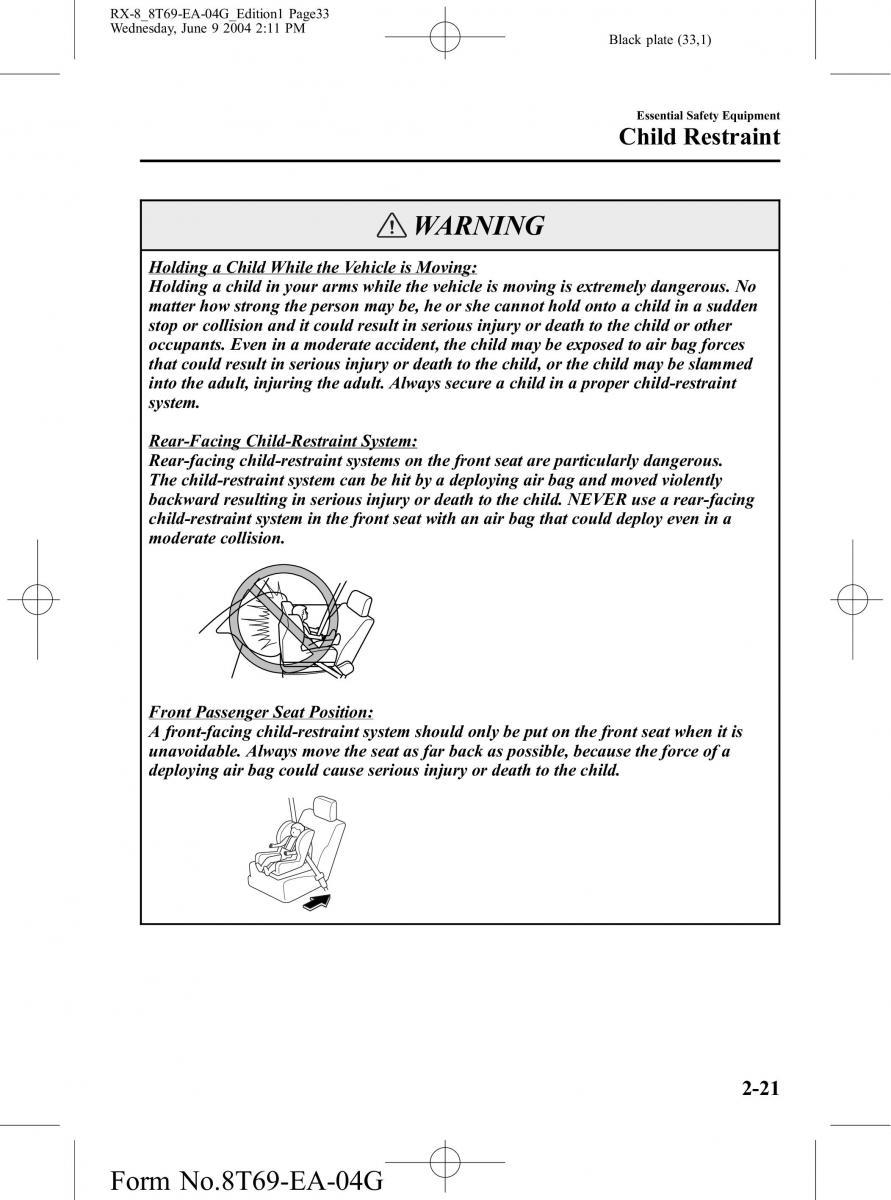 Mazda RX 8 owners manual / page 33