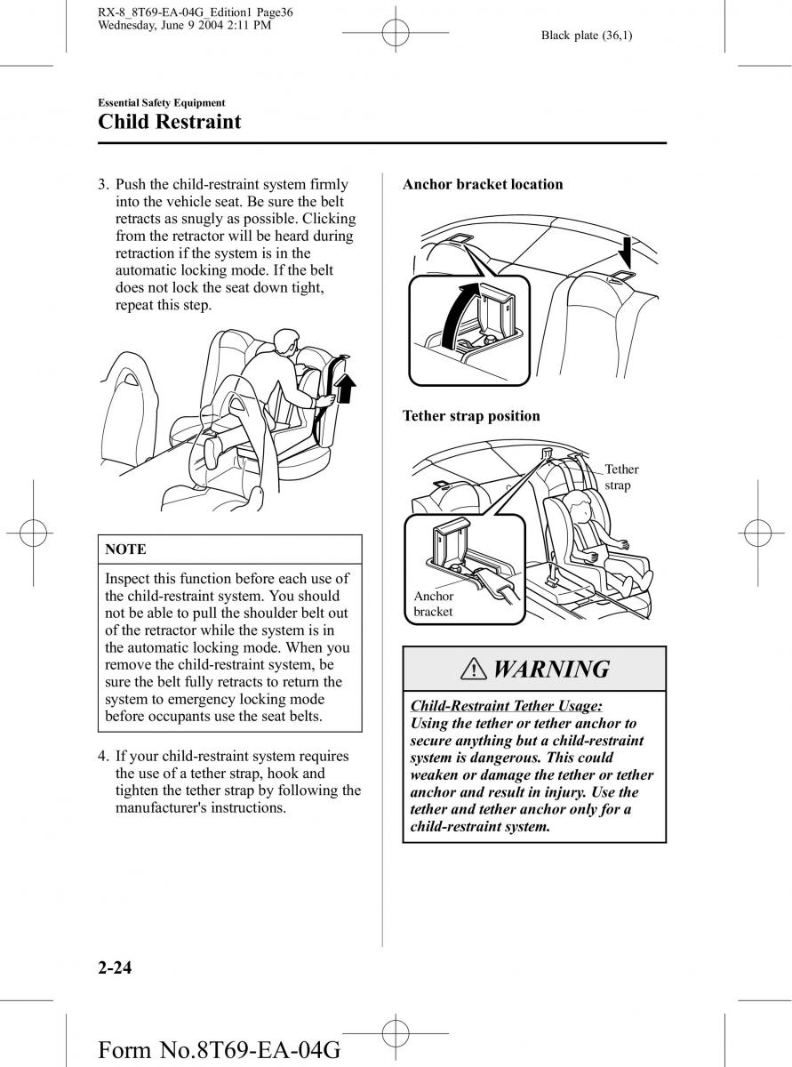 Mazda RX 8 owners manual / page 36