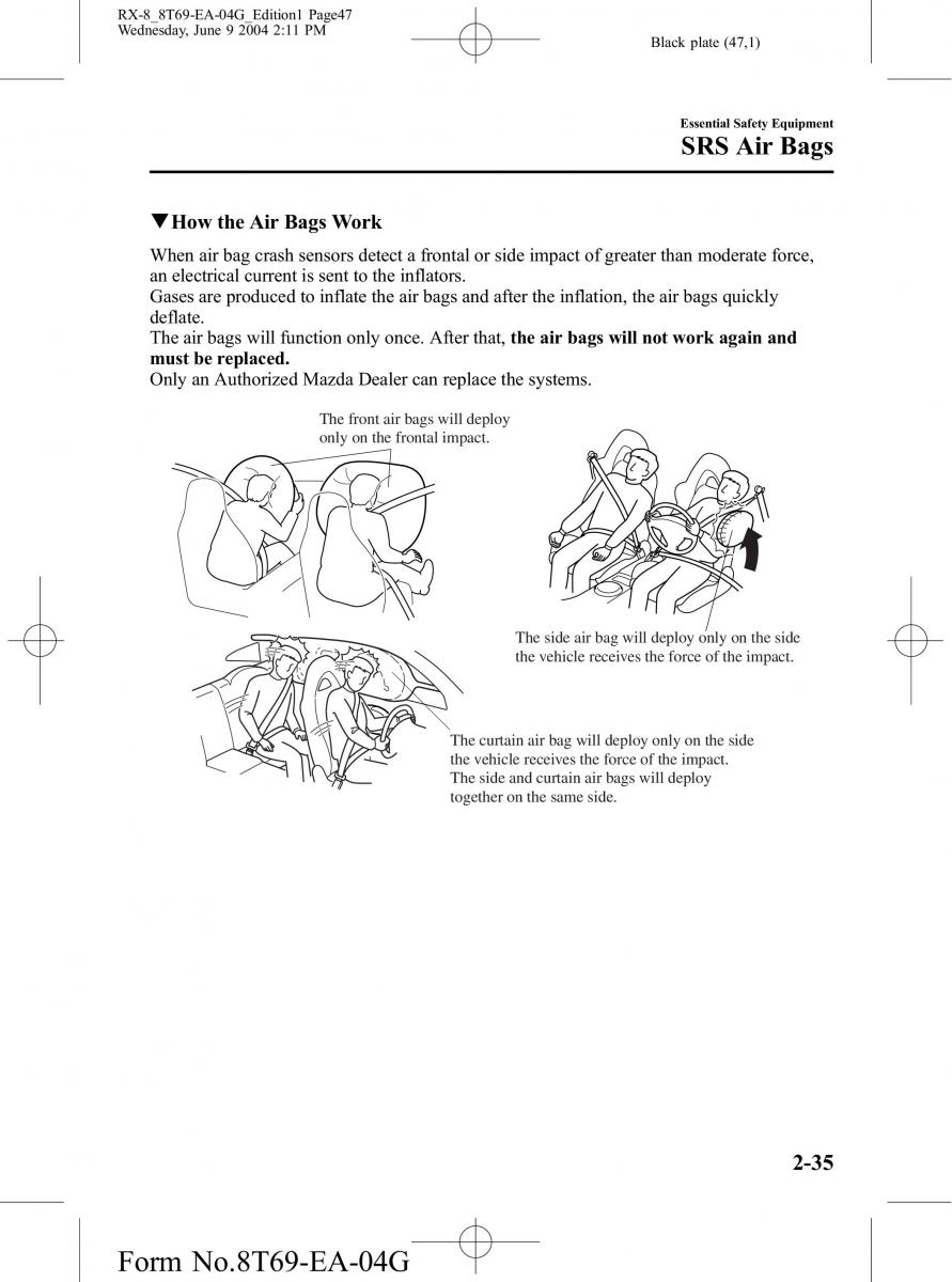 Mazda RX 8 owners manual / page 47