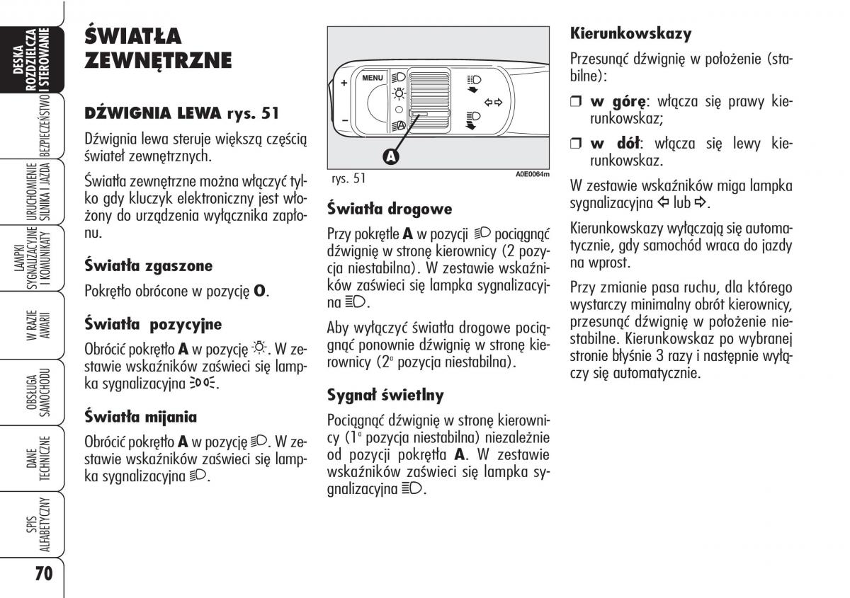 Alfa Romeo 159 instrukcja obslugi / page 72