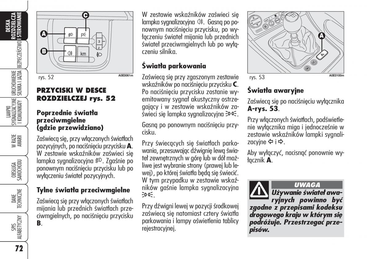 Alfa Romeo 159 instrukcja obslugi / page 74