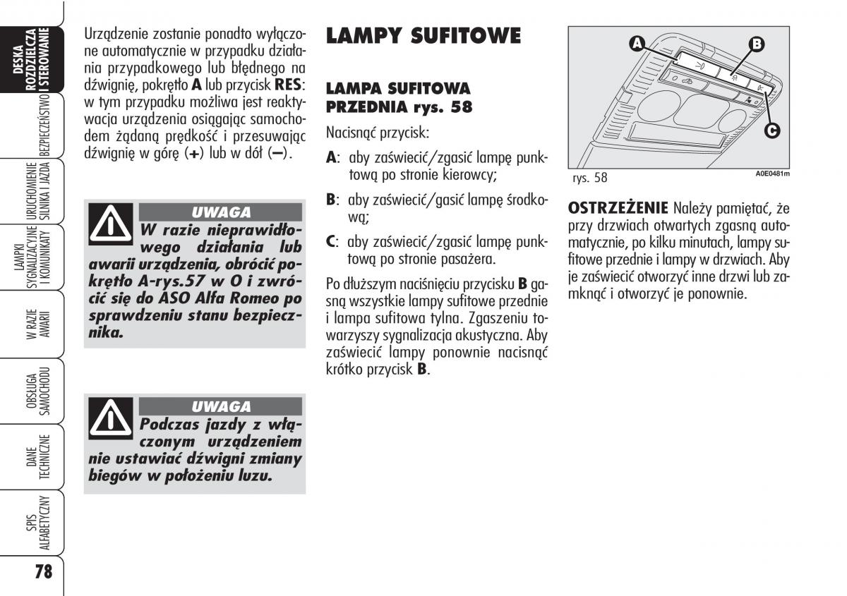 Alfa Romeo 159 instrukcja obslugi / page 80