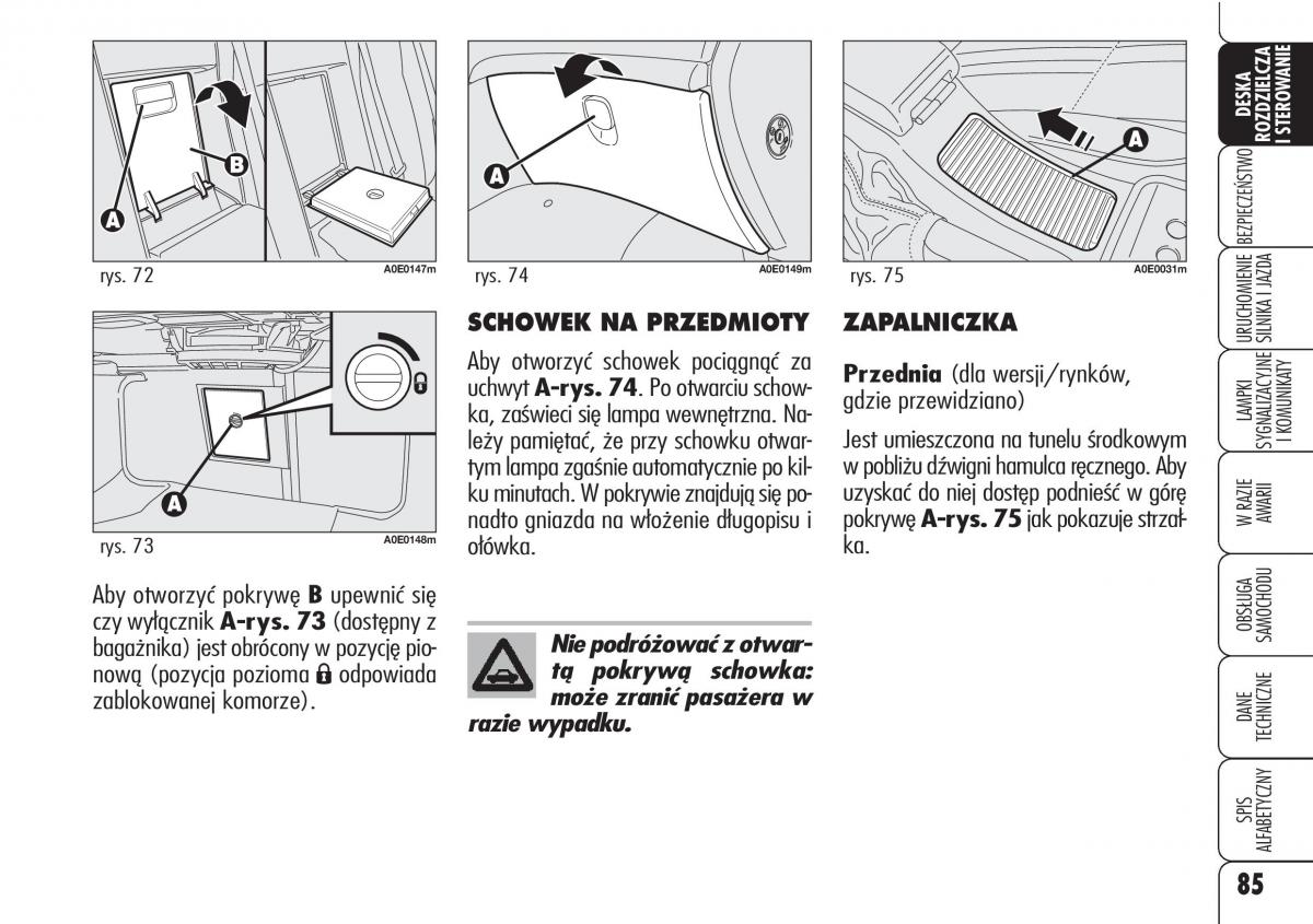 Alfa Romeo 159 instrukcja obslugi / page 87