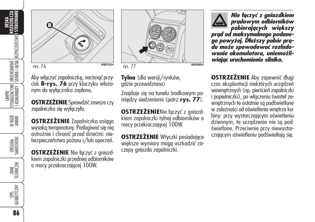 Alfa Romeo 159 instrukcja obslugi / page 88