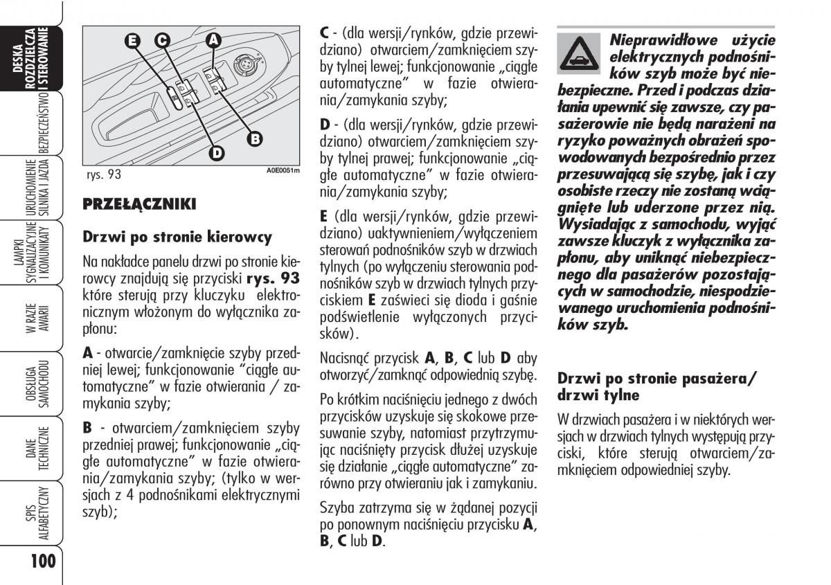 Alfa Romeo 159 instrukcja obslugi / page 102