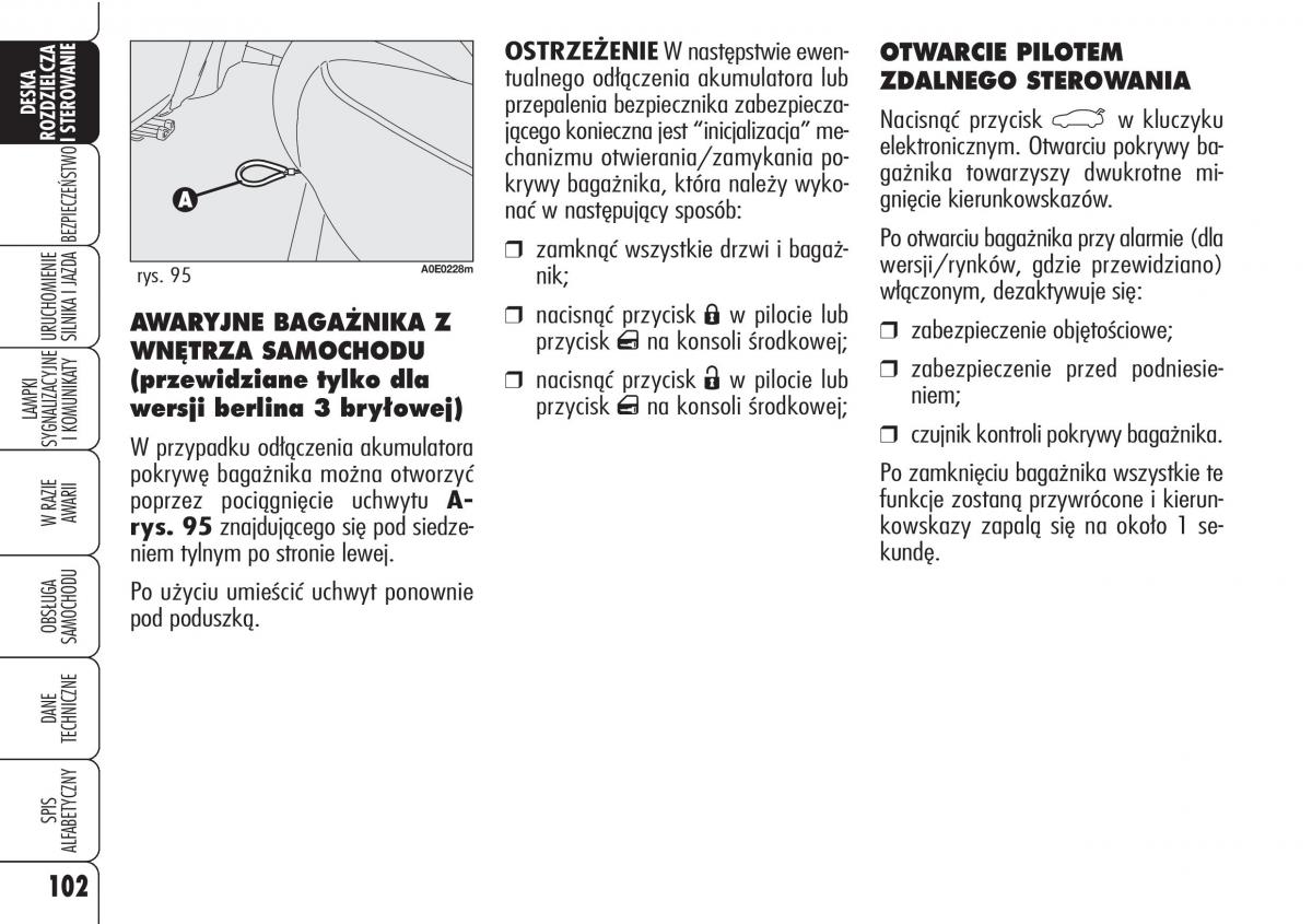 Alfa Romeo 159 instrukcja obslugi / page 104