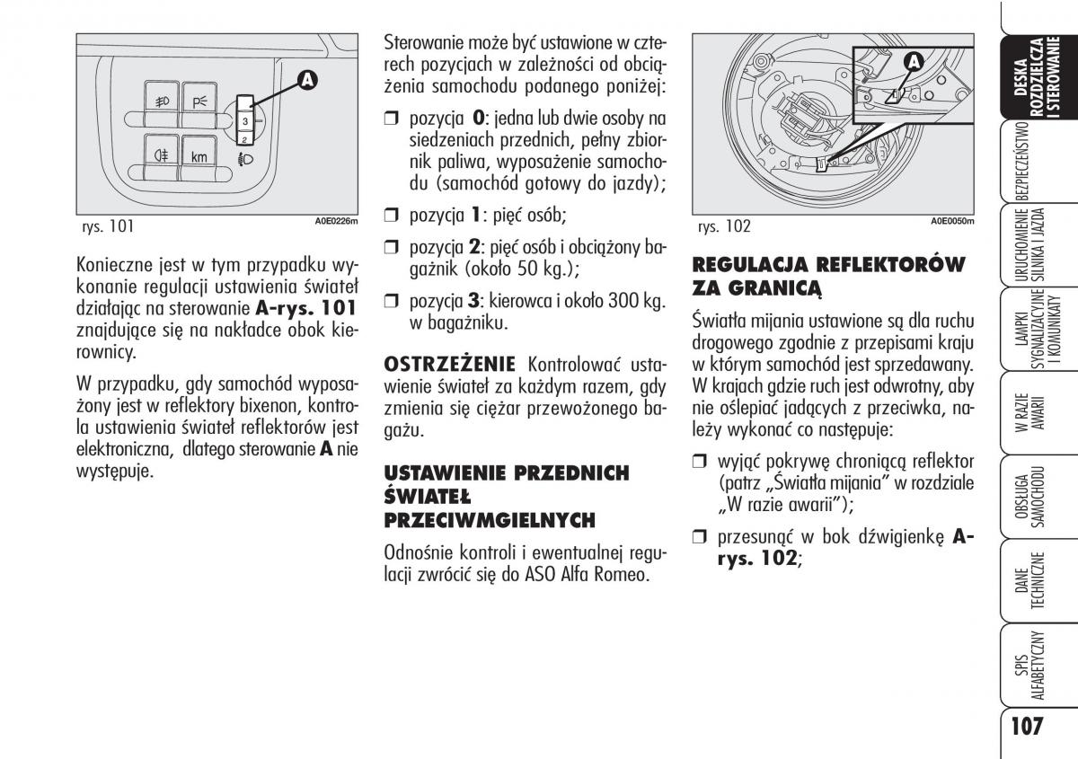 Alfa Romeo 159 instrukcja obslugi / page 109