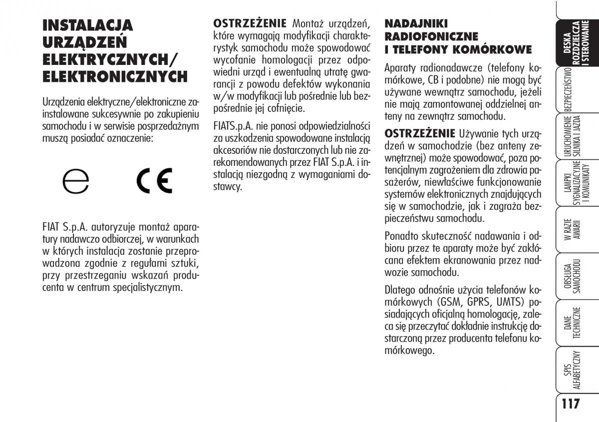 Alfa Romeo 159 instrukcja obslugi / page 119