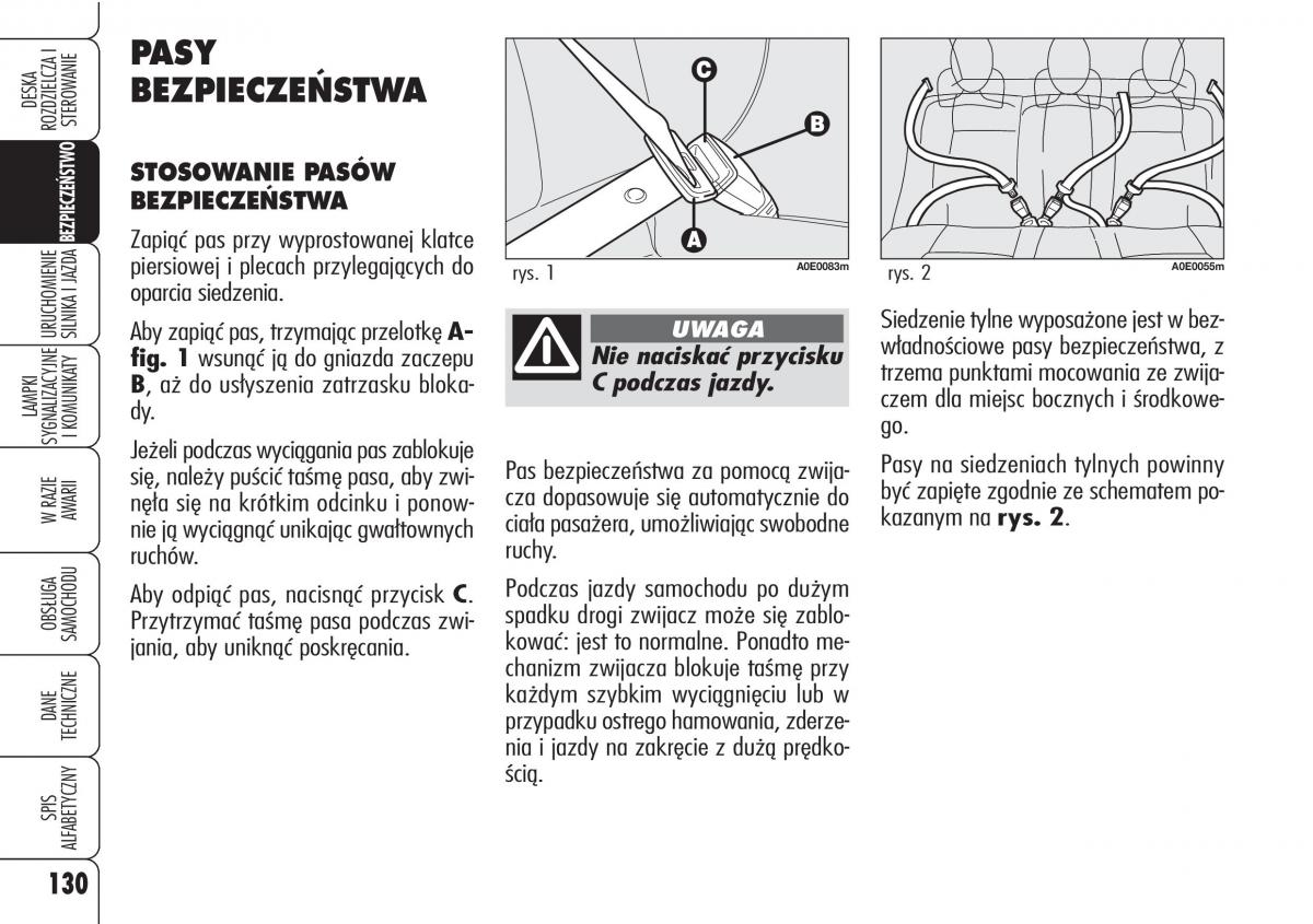 Alfa Romeo 159 instrukcja obslugi / page 132