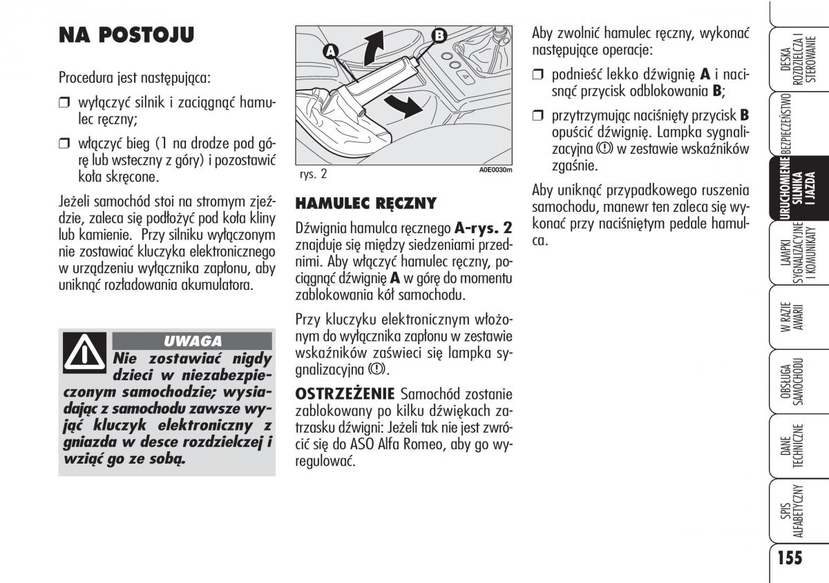 Alfa Romeo 159 instrukcja obslugi / page 157