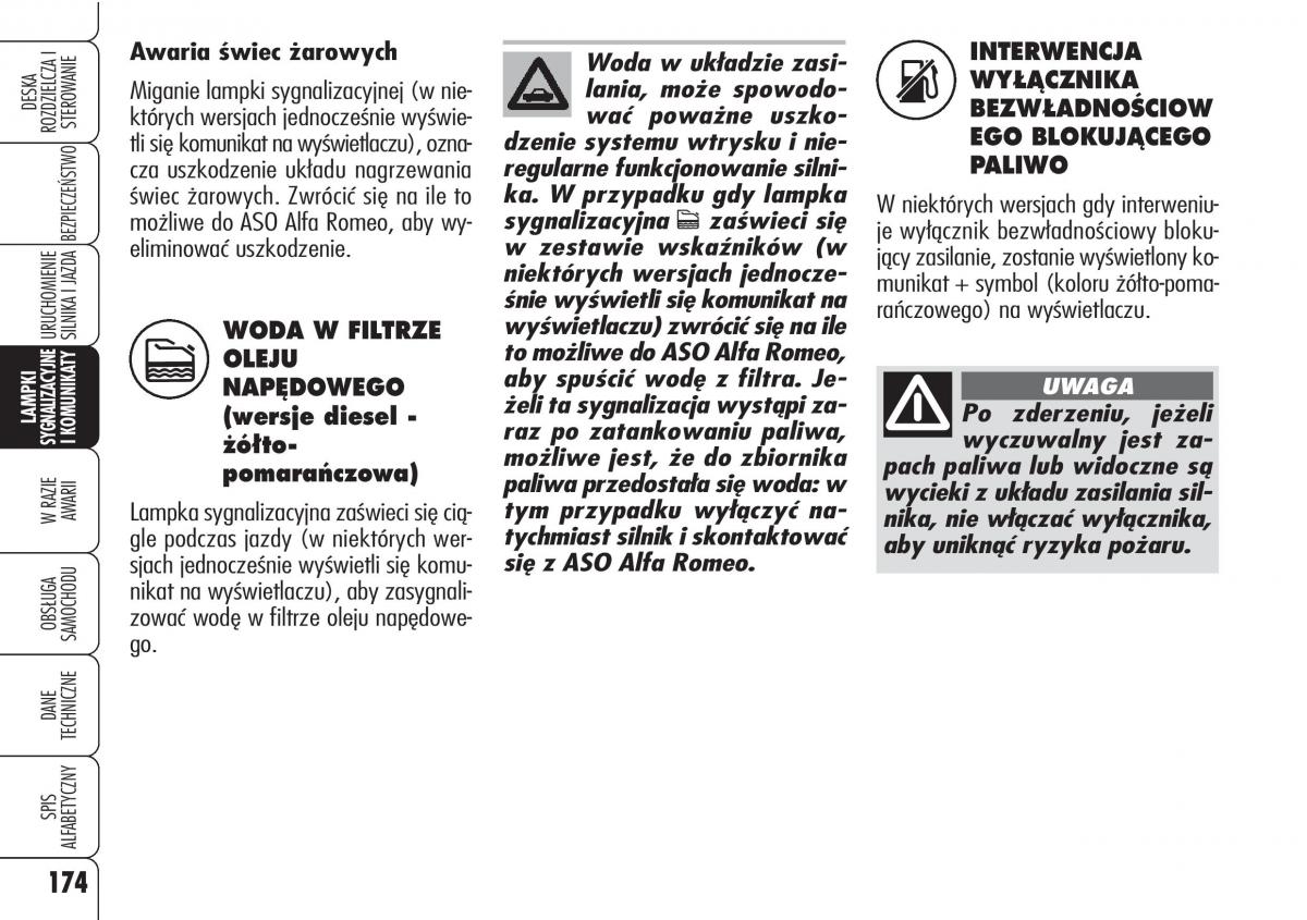 Alfa Romeo 159 instrukcja obslugi / page 176