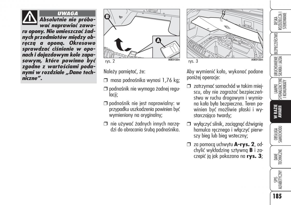 Alfa Romeo 159 instrukcja obslugi / page 187