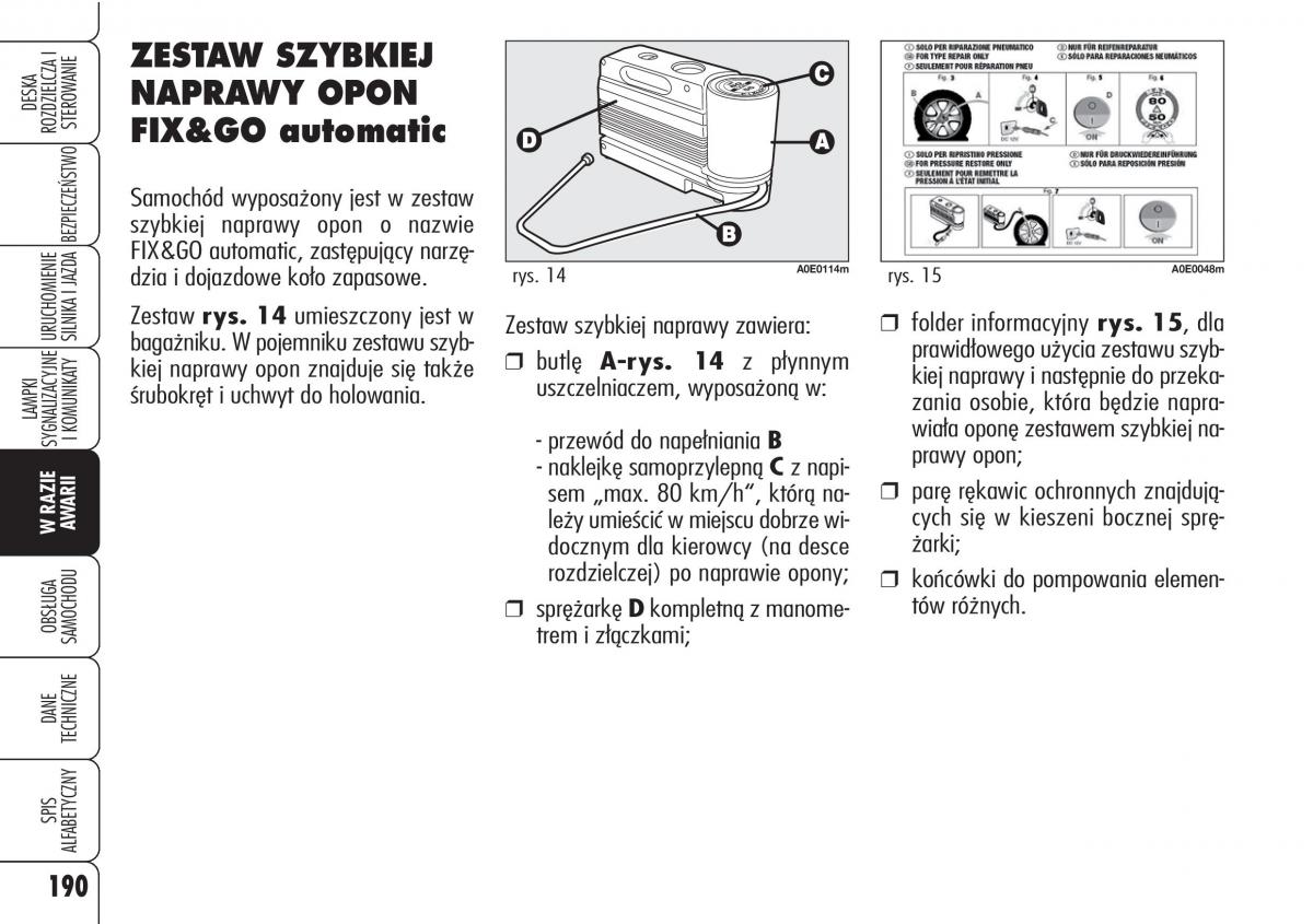 Alfa Romeo 159 instrukcja obslugi / page 192