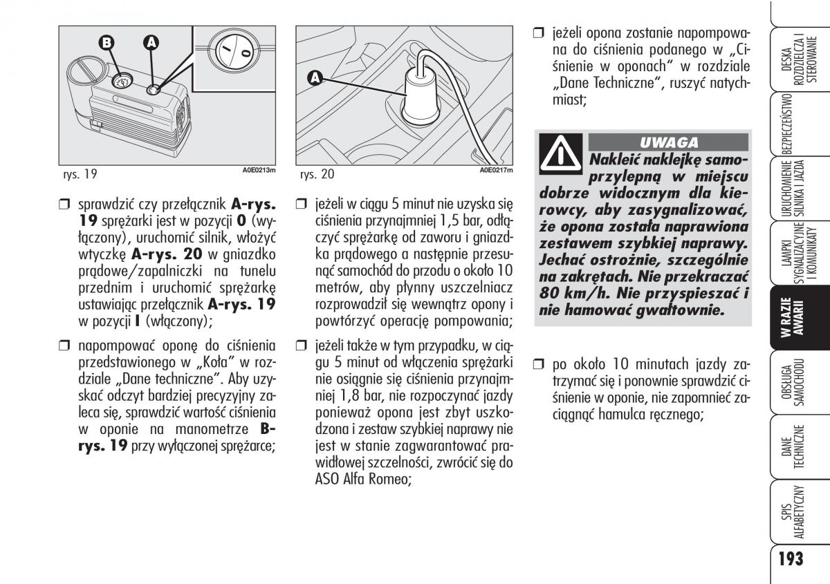 Alfa Romeo 159 instrukcja obslugi / page 195