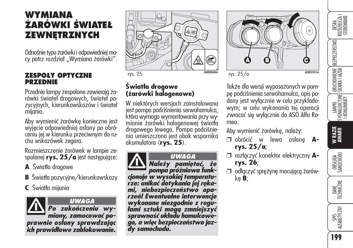 Alfa Romeo 159 instrukcja obslugi / page 201