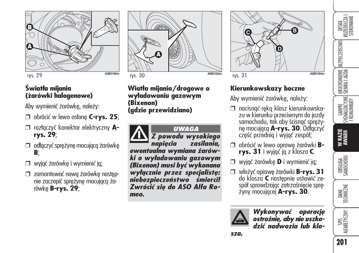 Alfa Romeo 159 instrukcja obslugi / page 203