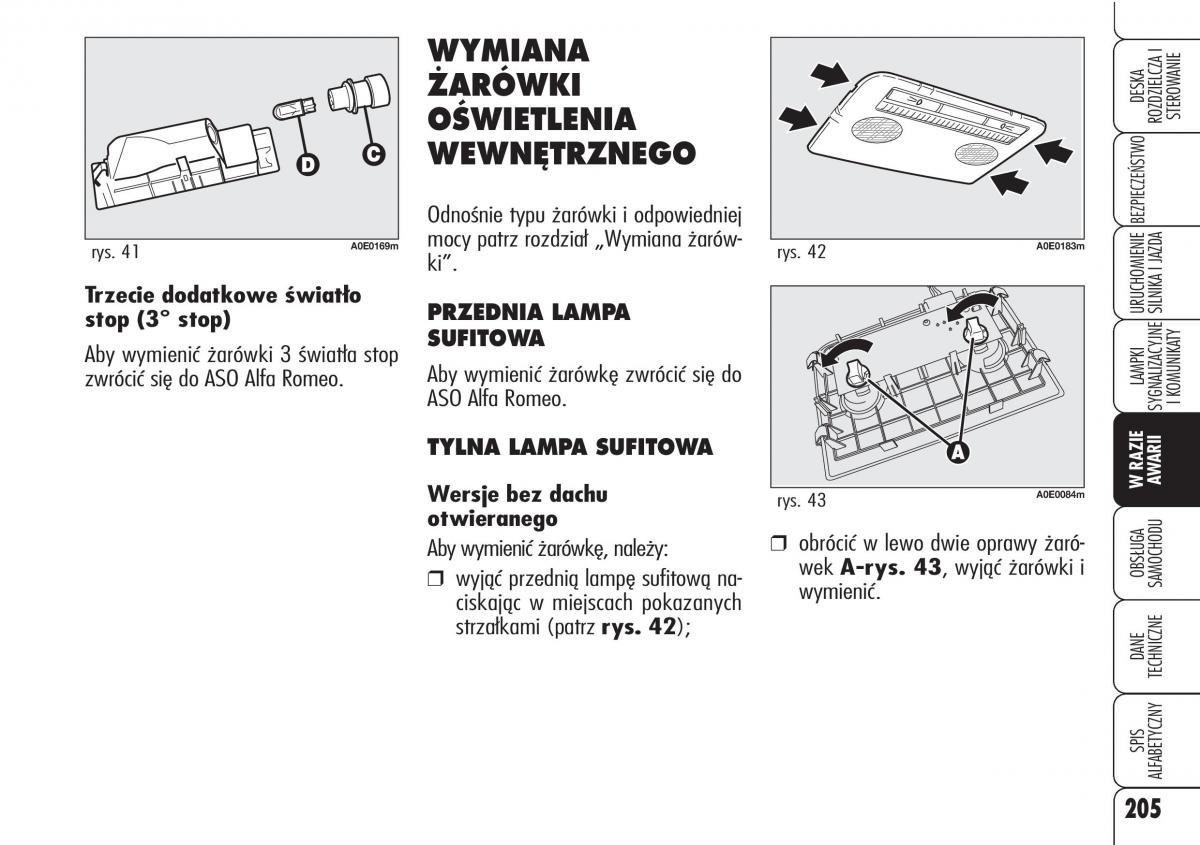 Alfa Romeo 159 instrukcja obslugi / page 207