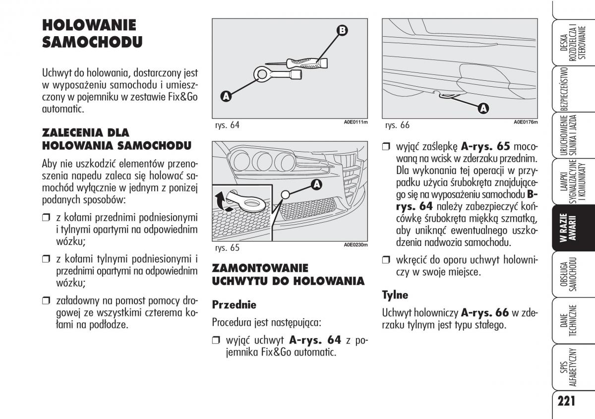 Alfa Romeo 159 instrukcja obslugi / page 223