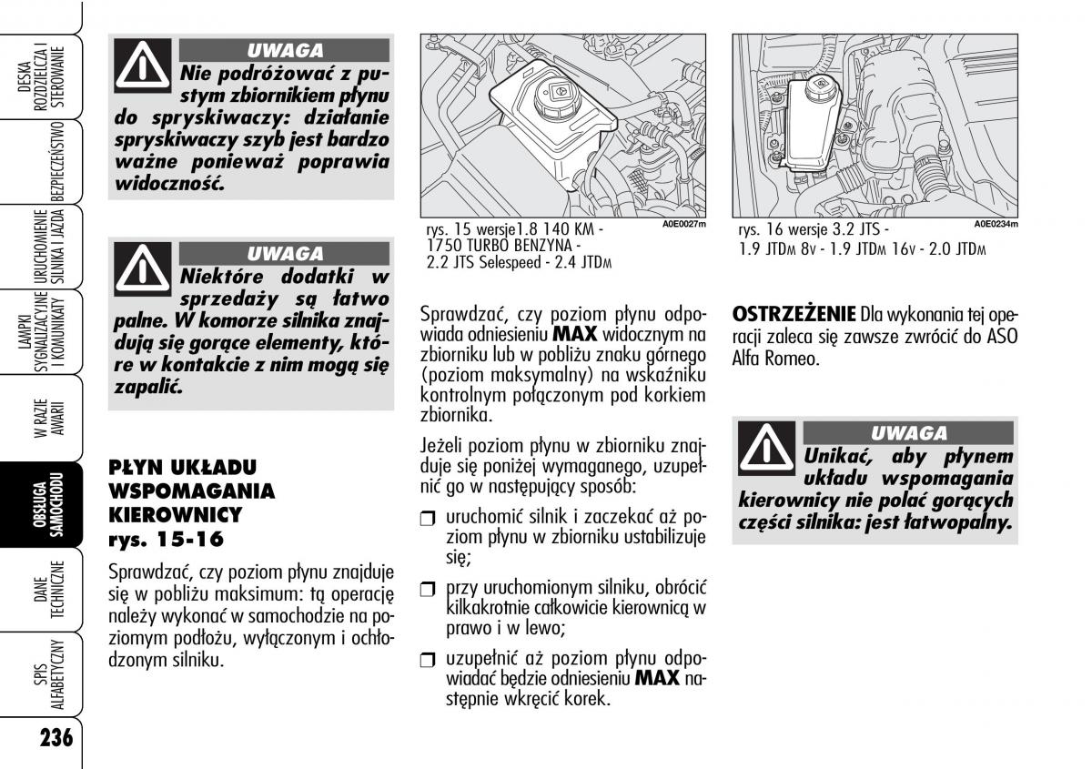 Alfa Romeo 159 instrukcja obslugi / page 238