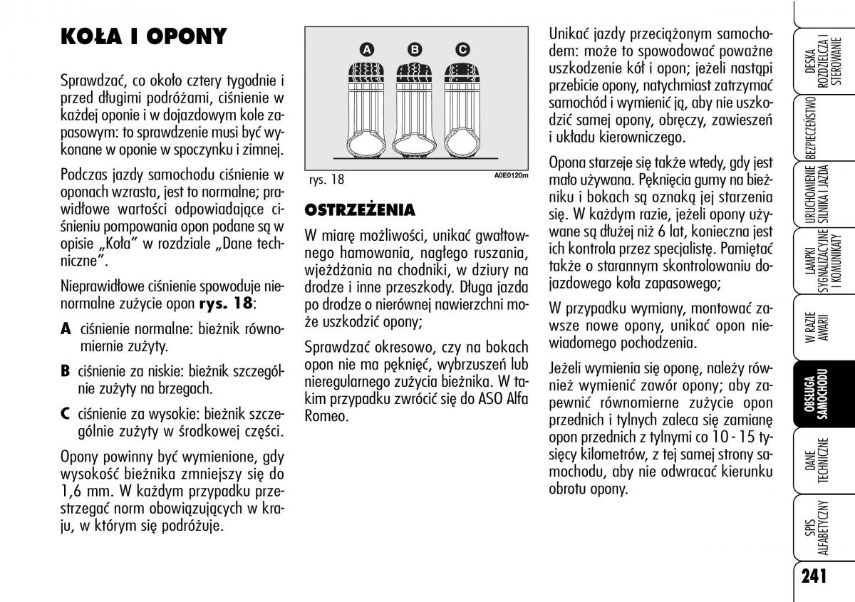 Alfa Romeo 159 instrukcja obslugi / page 243