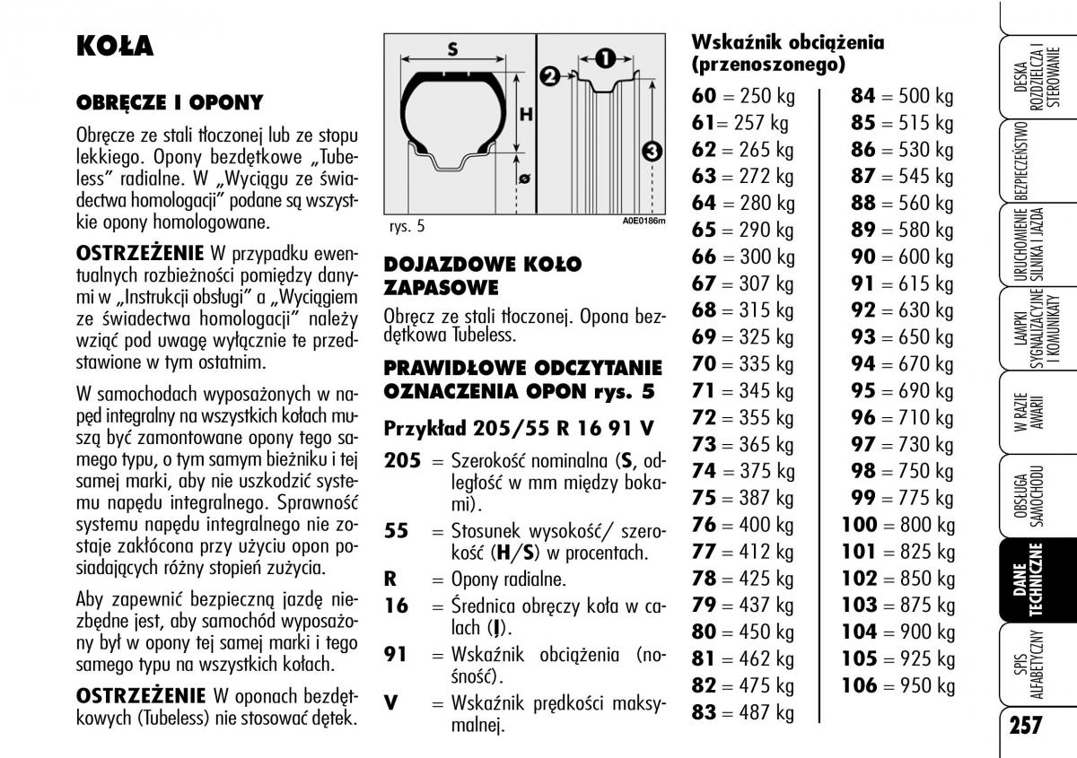 Alfa Romeo 159 instrukcja obslugi / page 259