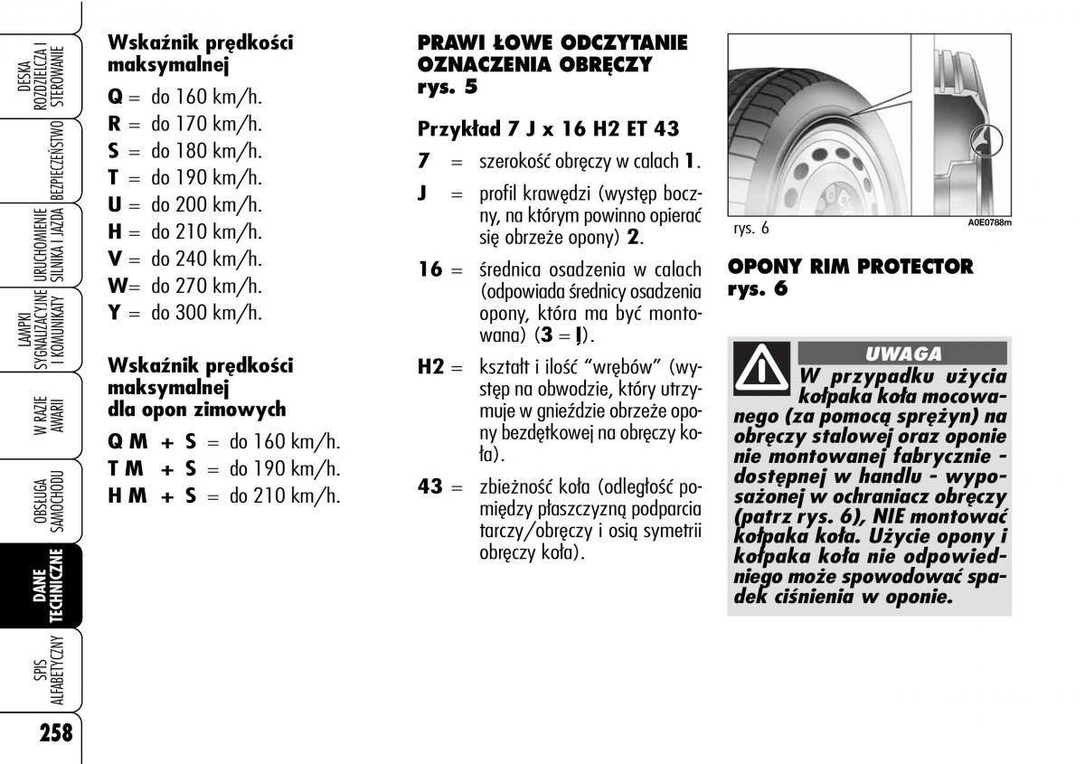 Alfa Romeo 159 instrukcja obslugi / page 260